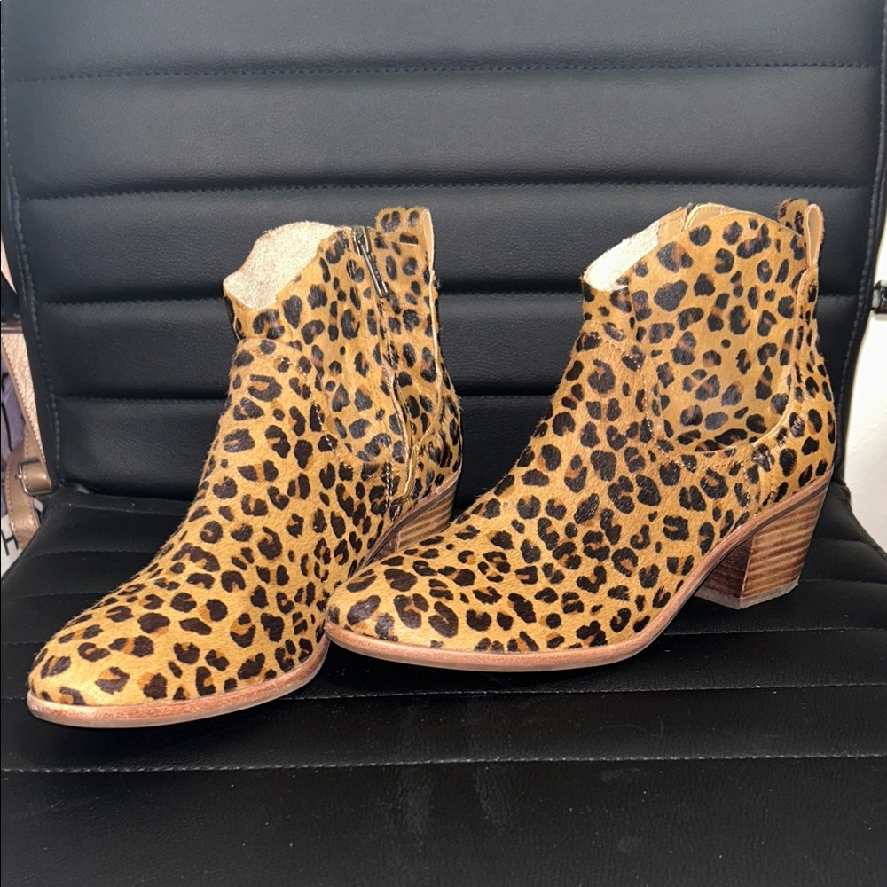 UGG Leopard Print Ankle Booties in Tan and Black